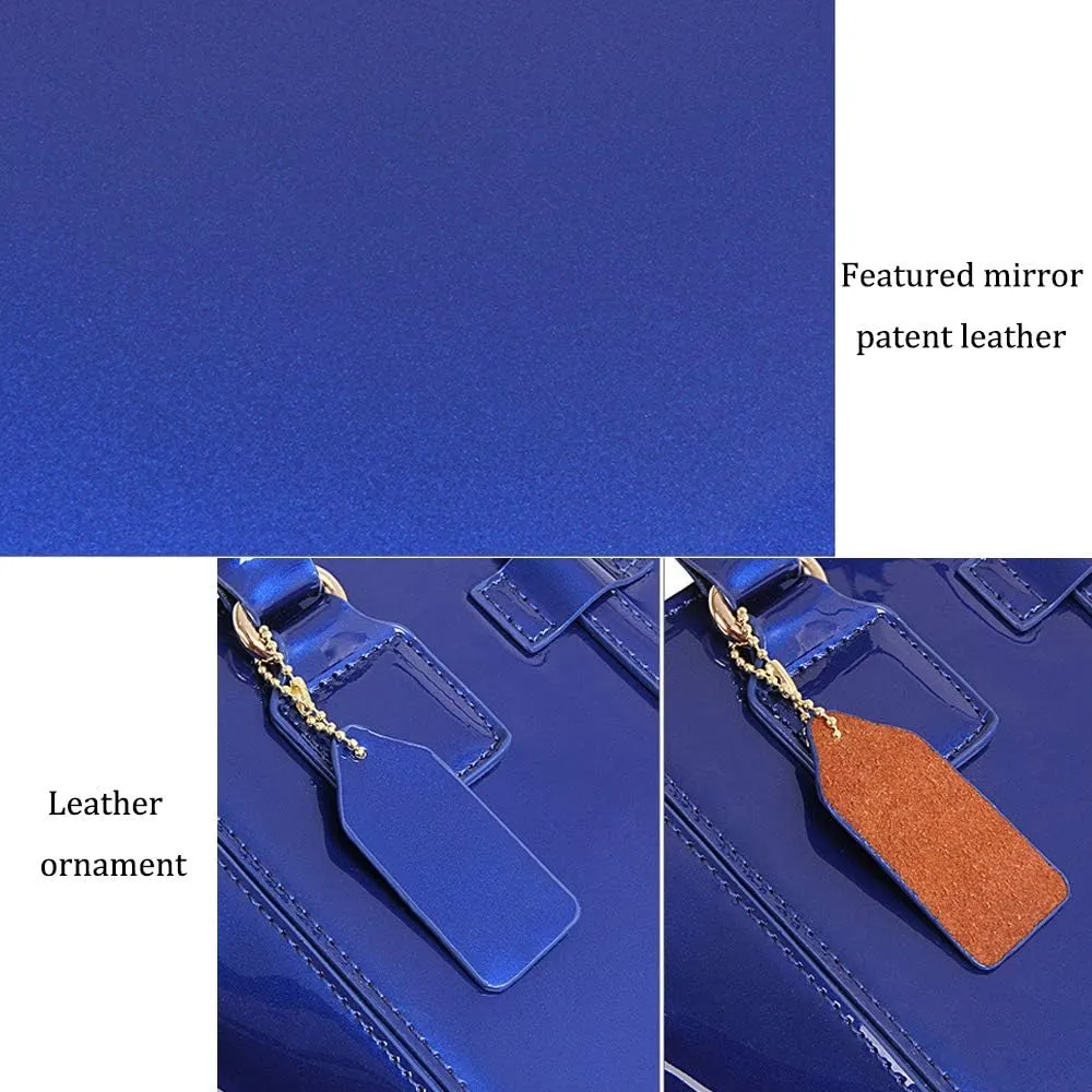 Women Fashion Handbags Patent Leather Tote Purses Shoulder Top Handle Bags 3pcs
