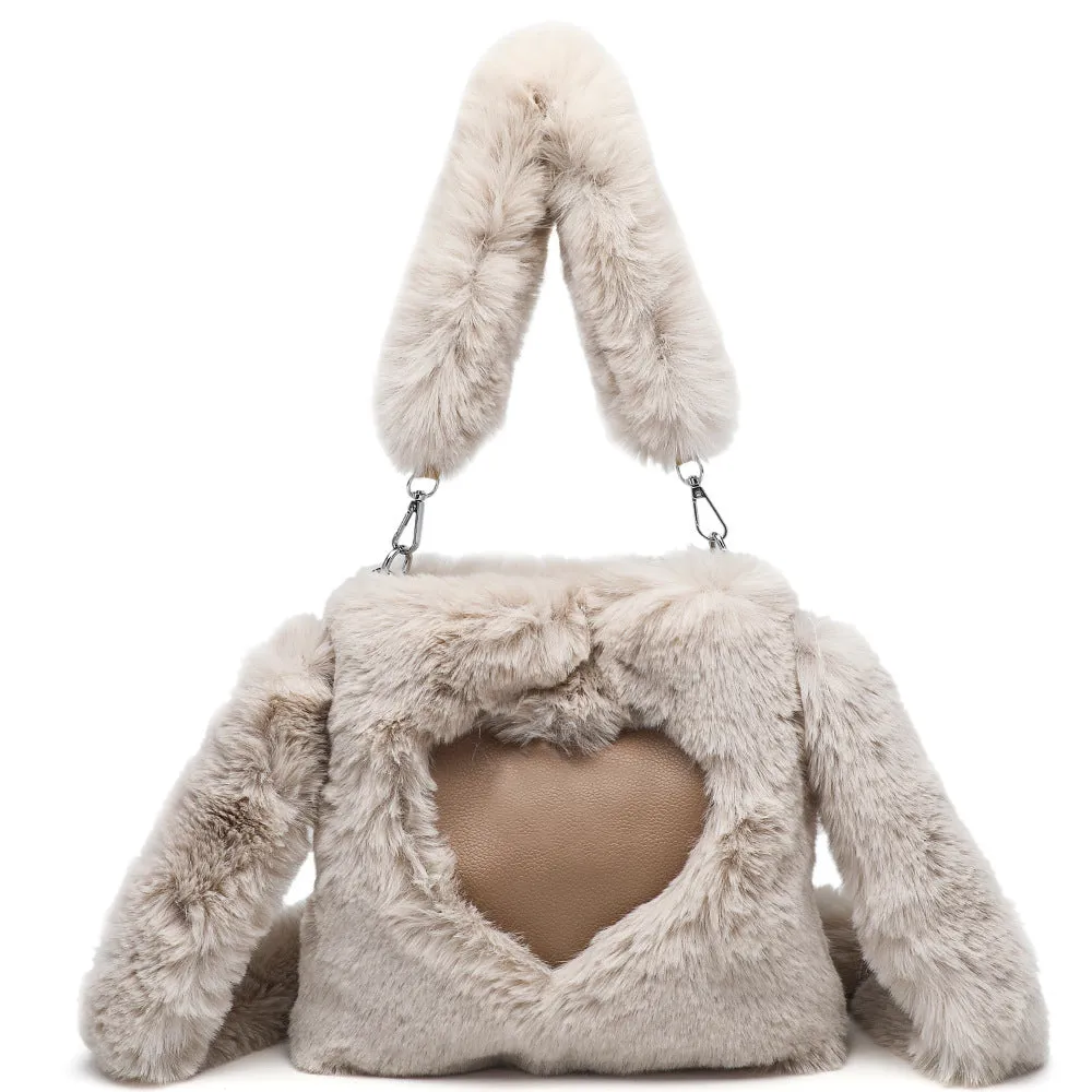 Women Fluffy Shoulder Bag Top-handle Bag Handbag