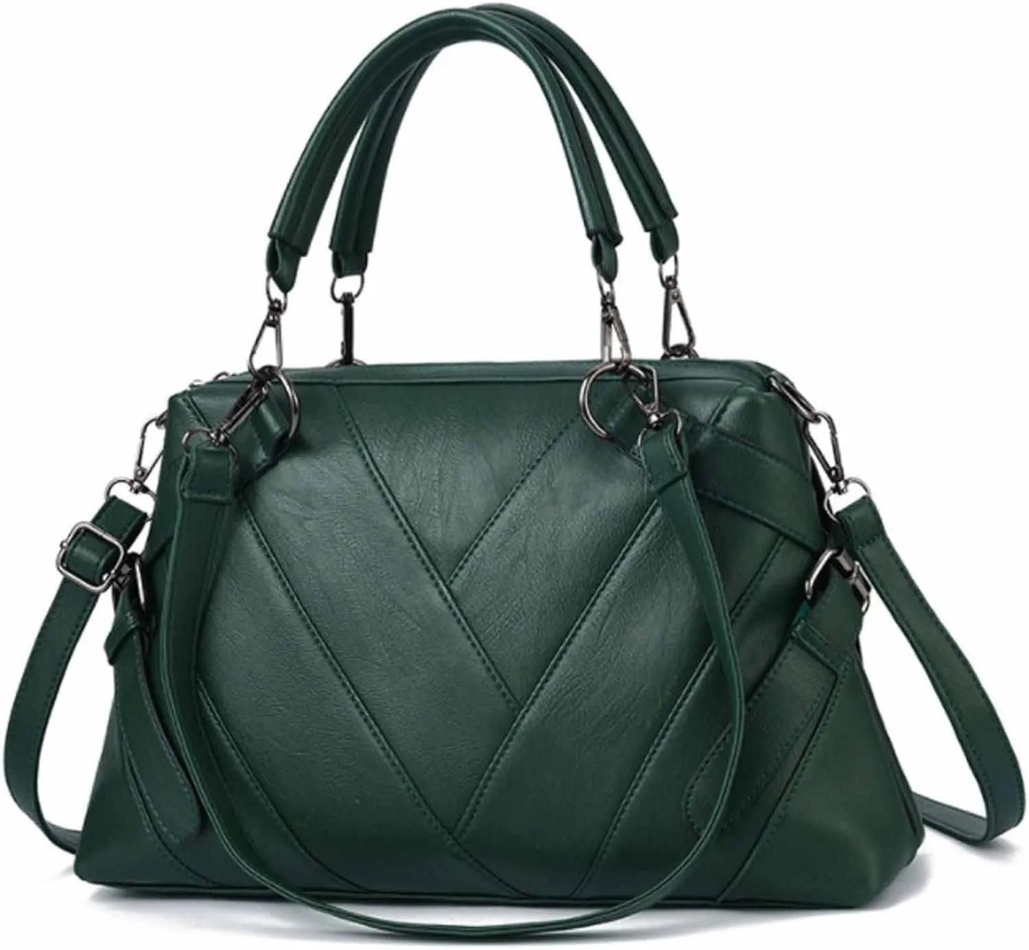 Women Handbag Hobo Shoulder Crossbody Bag,Stitching PU Top Handle Bags Totes Satchel Purse