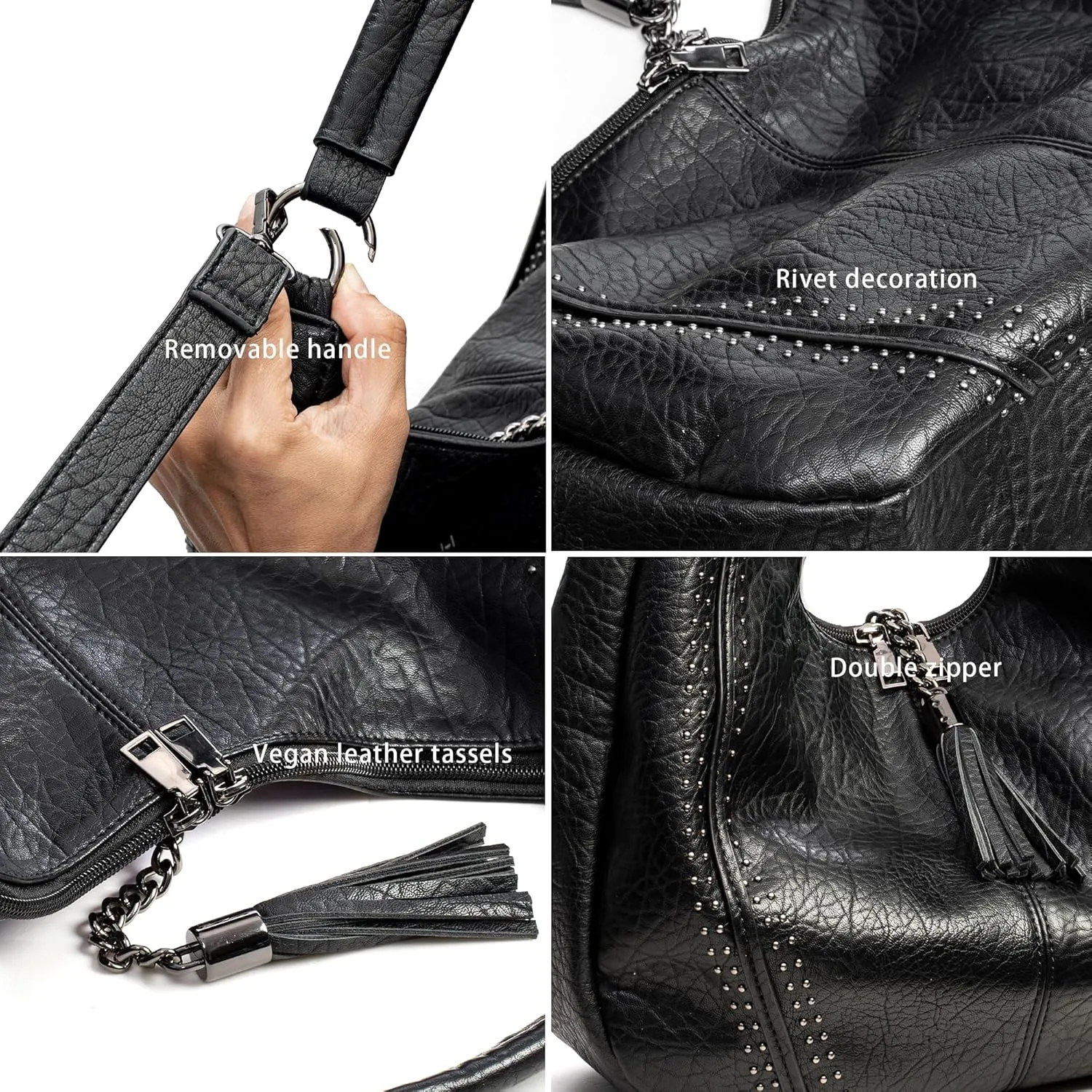 Women Hobo Bags Oversized Leather Handbags PU Crossbody Shoulder Totes Winter Stylish Purses