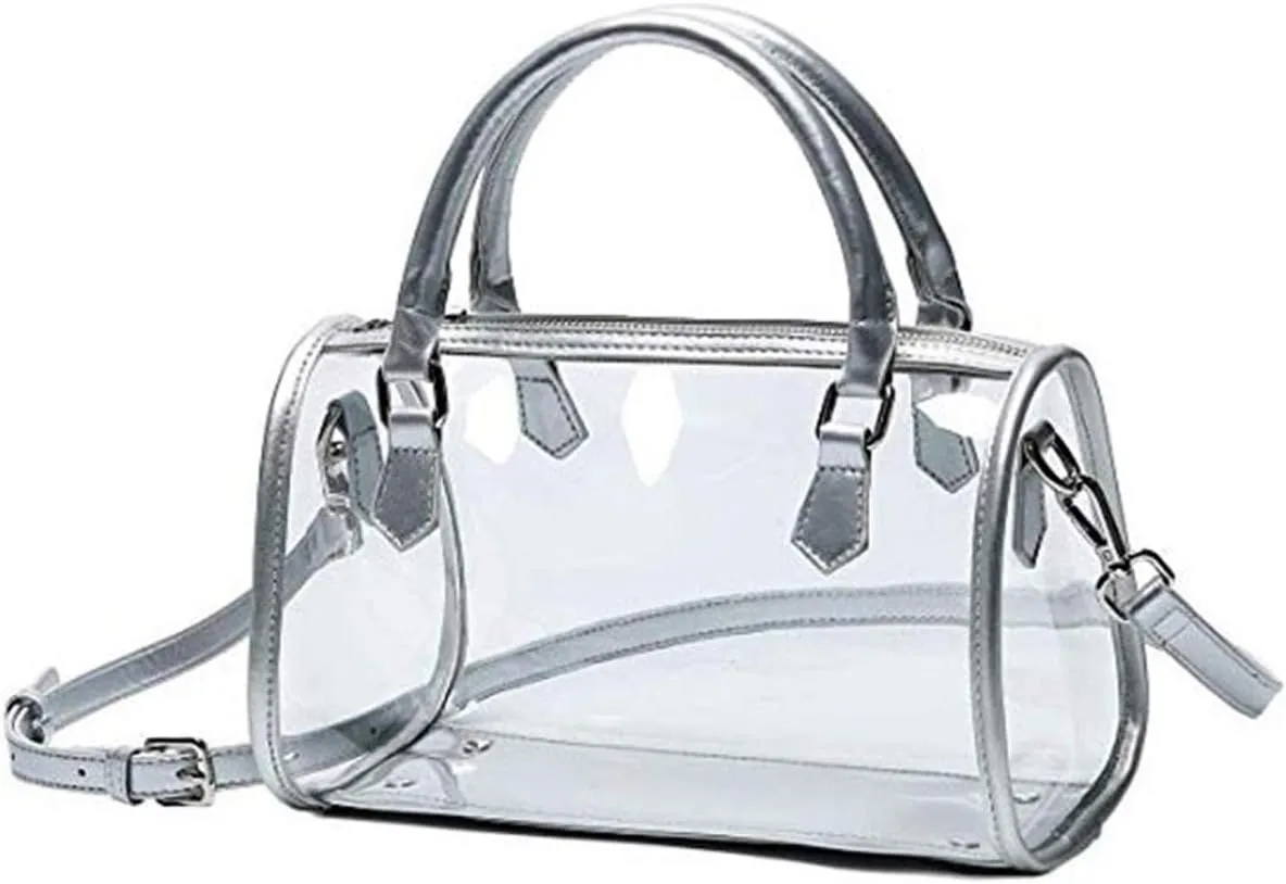 Women Purse Transparent Handbag Top Handle Shoulder Bag PVC Purse Totes Satchel
