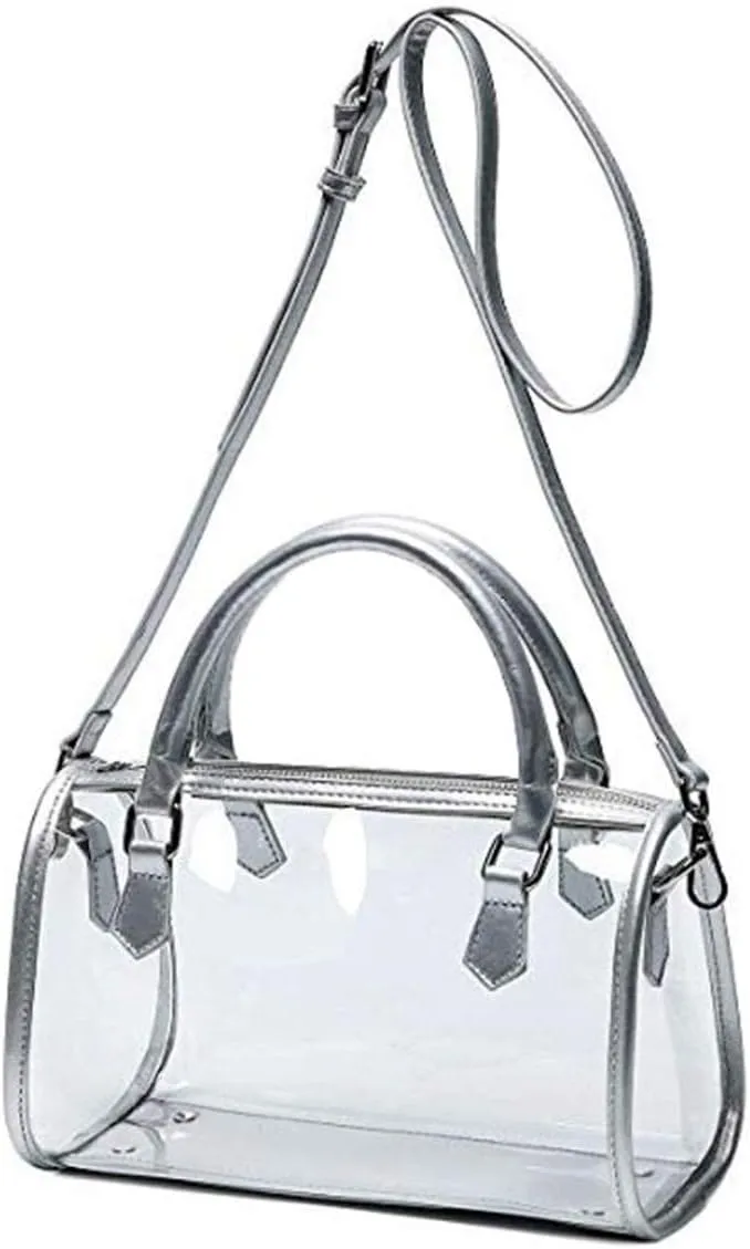 Women Purse Transparent Handbag Top Handle Shoulder Bag PVC Purse Totes Satchel