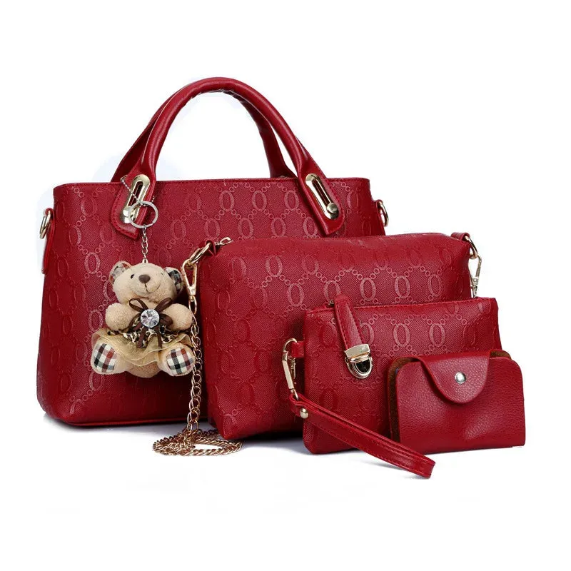 Women's 4 Set  Pu Leather Handbags