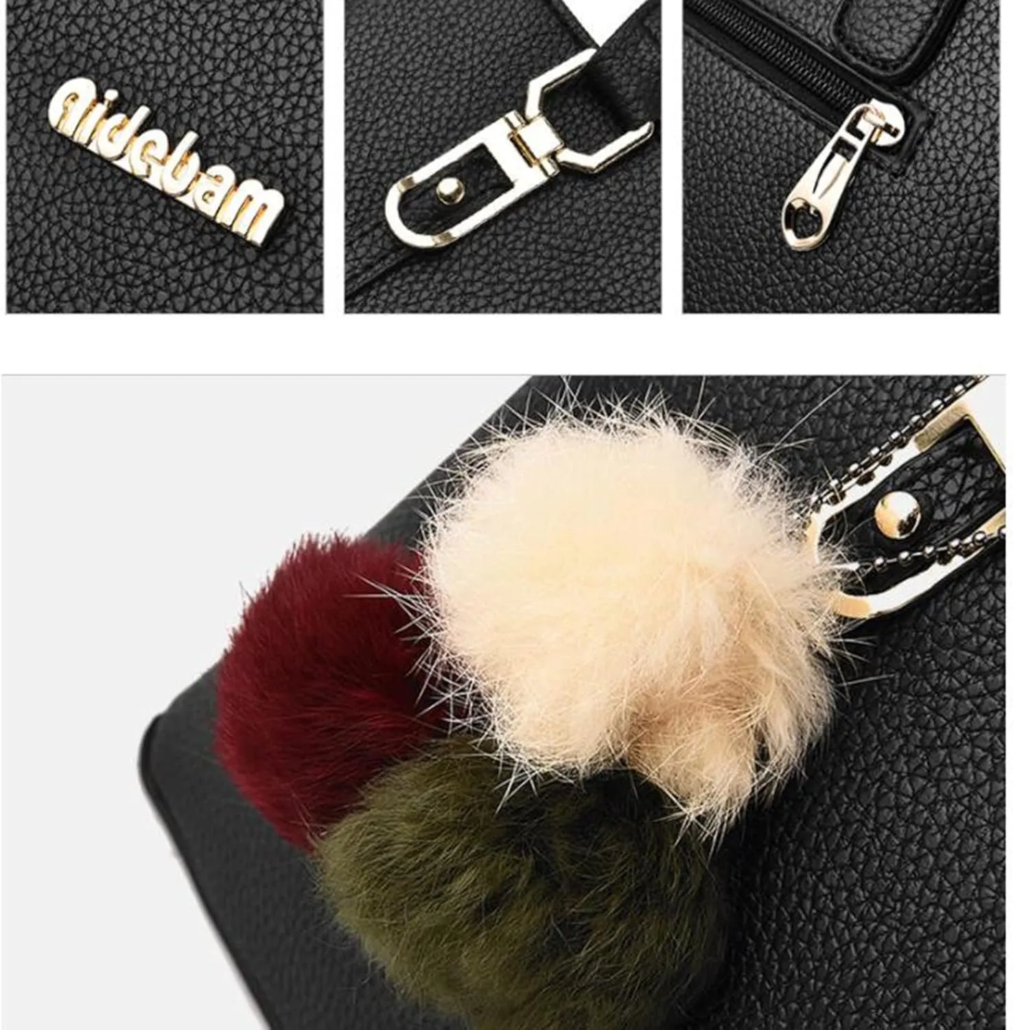 Womens Bag Elegant Casual Leather Messenger Bags Large Capacity Handbag Fashion Mens Bags Shoulder (Black, One Size)