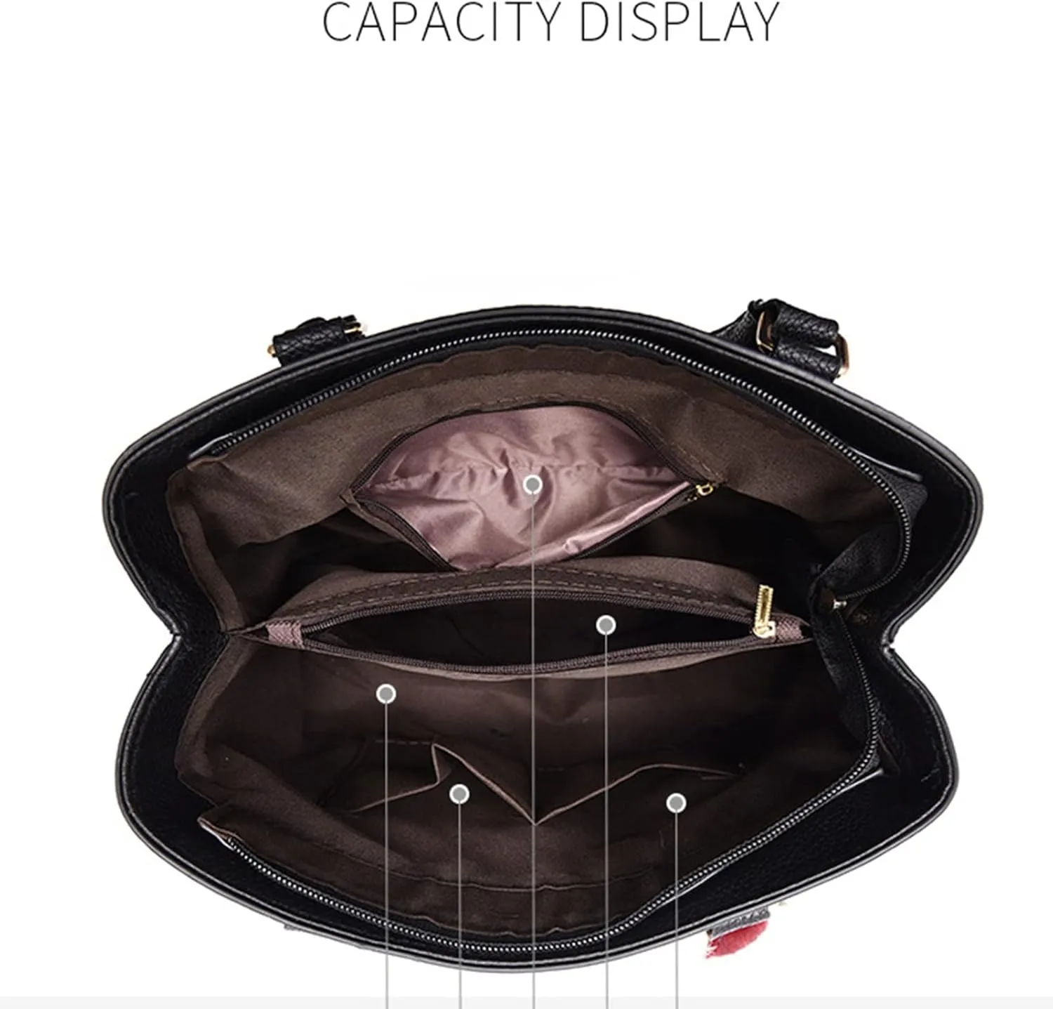 Womens Bag Elegant Casual Leather Messenger Bags Large Capacity Handbag Fashion Mens Bags Shoulder (Black, One Size)