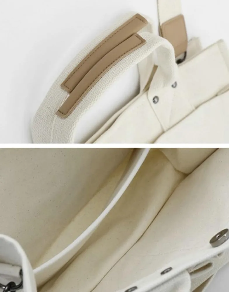 Women's Casual Canvas Shoulder Crossbody Bag Multi Pockets Large Totes Messenger Handbag Top Handle Bag Purse