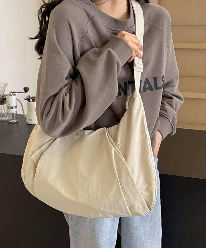 Womens Casual Nylon Shoulder Bag Large Canvas Crossbody Bag Totes Dumpling Handbag Top Handle Purse Work