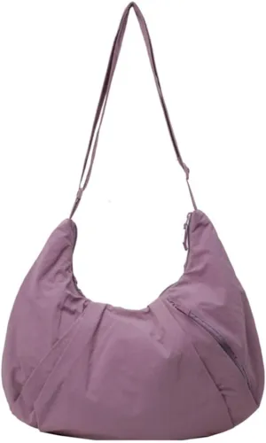 Womens Casual Nylon Shoulder Bag Large Canvas Crossbody Bag Totes Dumpling Handbag Top Handle Purse Work