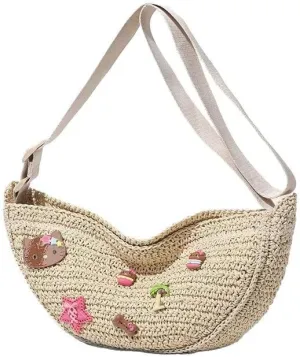 Women's Cute Woven Straw Bag - Boho Chic Rattan Tote with Adjustable Strap Beach Purse Handbag Vacation Summer Bag