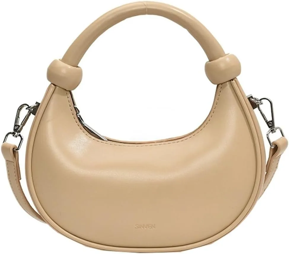 Women's Cute Y2k Style Crescent Shoulder & Crossbody Dumpling Totes Handbag Vegan Leather Clutch Satchel