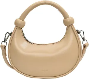 Women's Cute Y2k Style Crescent Shoulder & Crossbody Dumpling Totes Handbag Vegan Leather Clutch Satchel