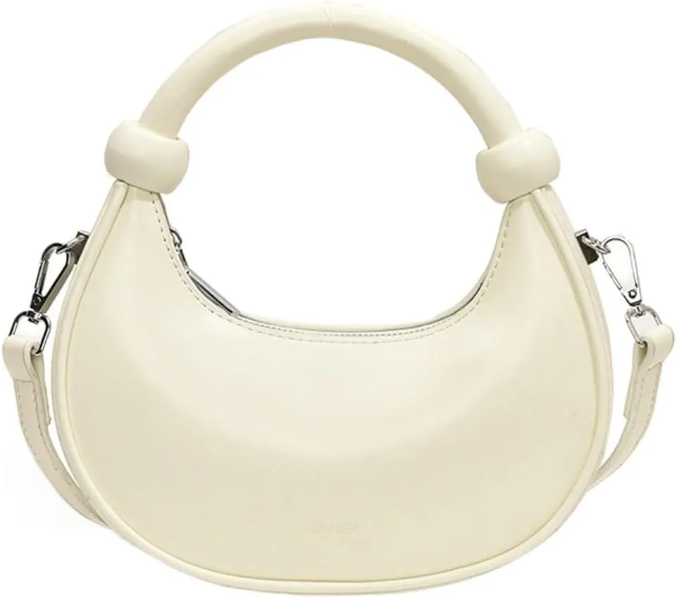 Women's Cute Y2k Style Crescent Shoulder & Crossbody Dumpling Totes Handbag Vegan Leather Clutch Satchel