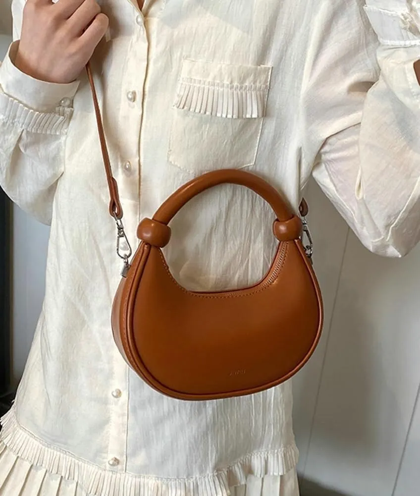 Women's Cute Y2k Style Crescent Shoulder & Crossbody Dumpling Totes Handbag Vegan Leather Clutch Satchel