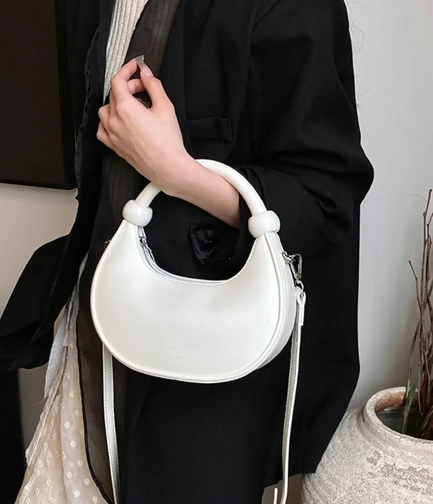 Women's Cute Y2k Style Crescent Shoulder & Crossbody Dumpling Totes Handbag Vegan Leather Clutch Satchel