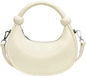 Women's Cute Y2k Style Crescent Shoulder & Crossbody Dumpling Totes Handbag Vegan Leather Clutch Satchel