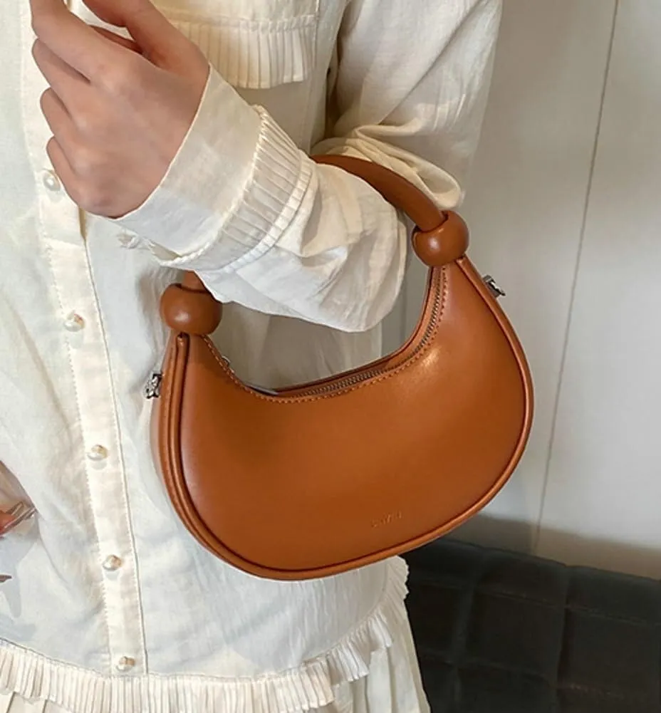 Women's Cute Y2k Style Crescent Shoulder & Crossbody Dumpling Totes Handbag Vegan Leather Clutch Satchel