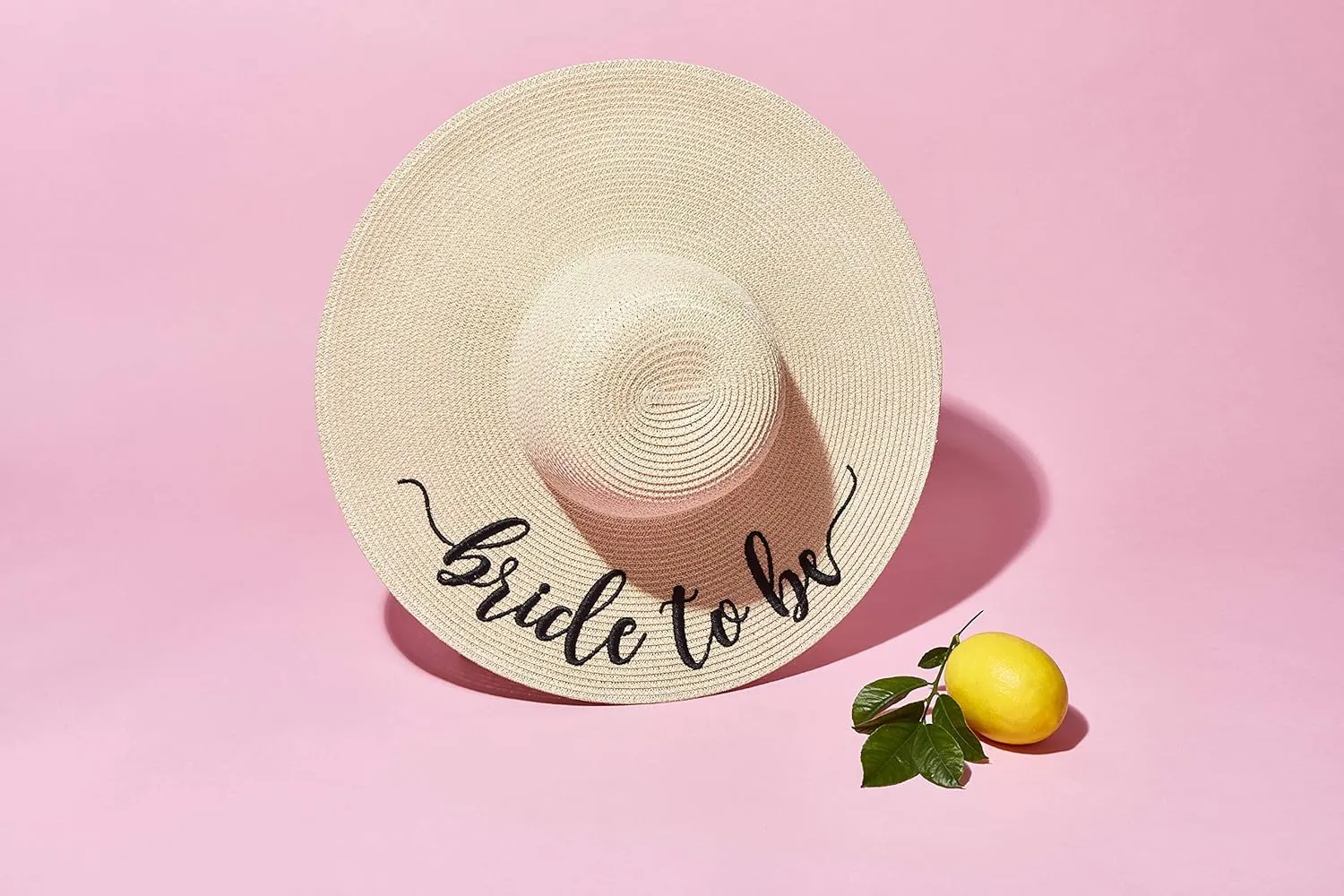 Womens Embroidered Straw Sun Hat Bridal Shower Gift Bachelorette Honeymoon