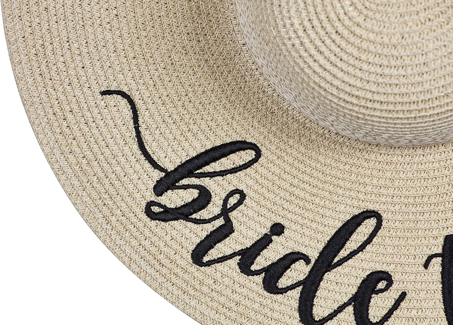 Womens Embroidered Straw Sun Hat Bridal Shower Gift Bachelorette Honeymoon