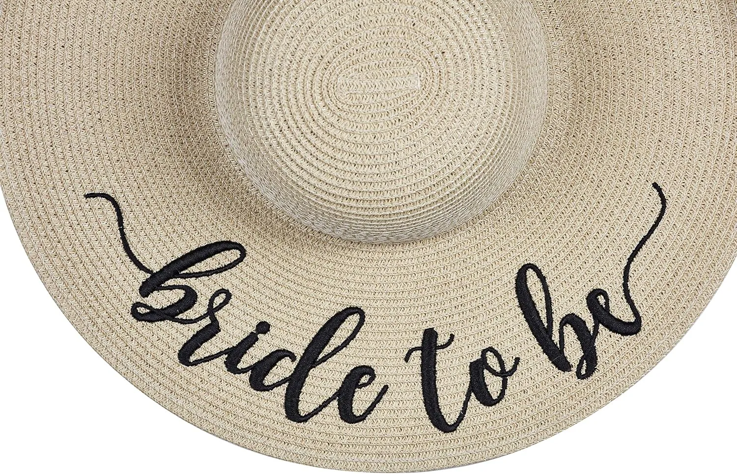 Womens Embroidered Straw Sun Hat Bridal Shower Gift Bachelorette Honeymoon