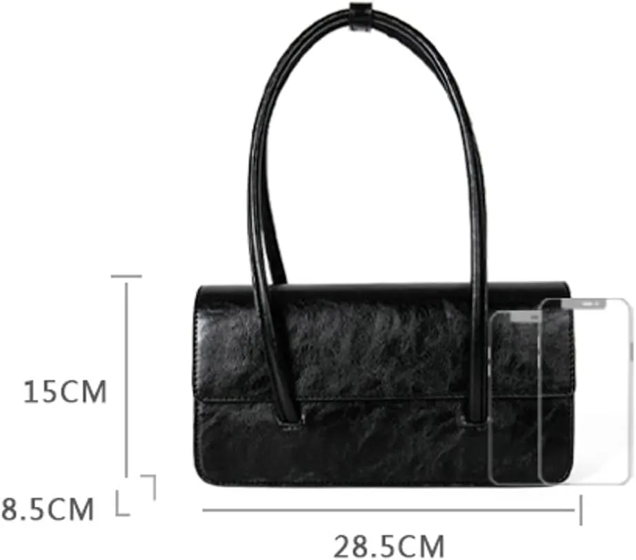 Women's Glossy Shoulder Bag Y2k PU Leather Fashion Underarm Purse Large Totes Handbag Satchel