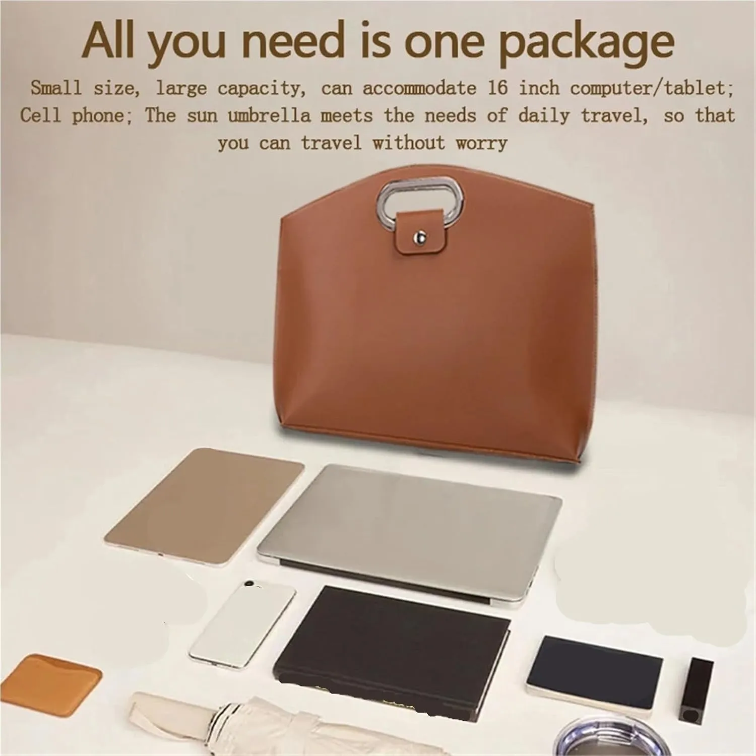 Women's Laptop Bag Leather Work Tote Bag Laptop Bag Waterproof Business Office Professional Large-capacity Work Commute Bag