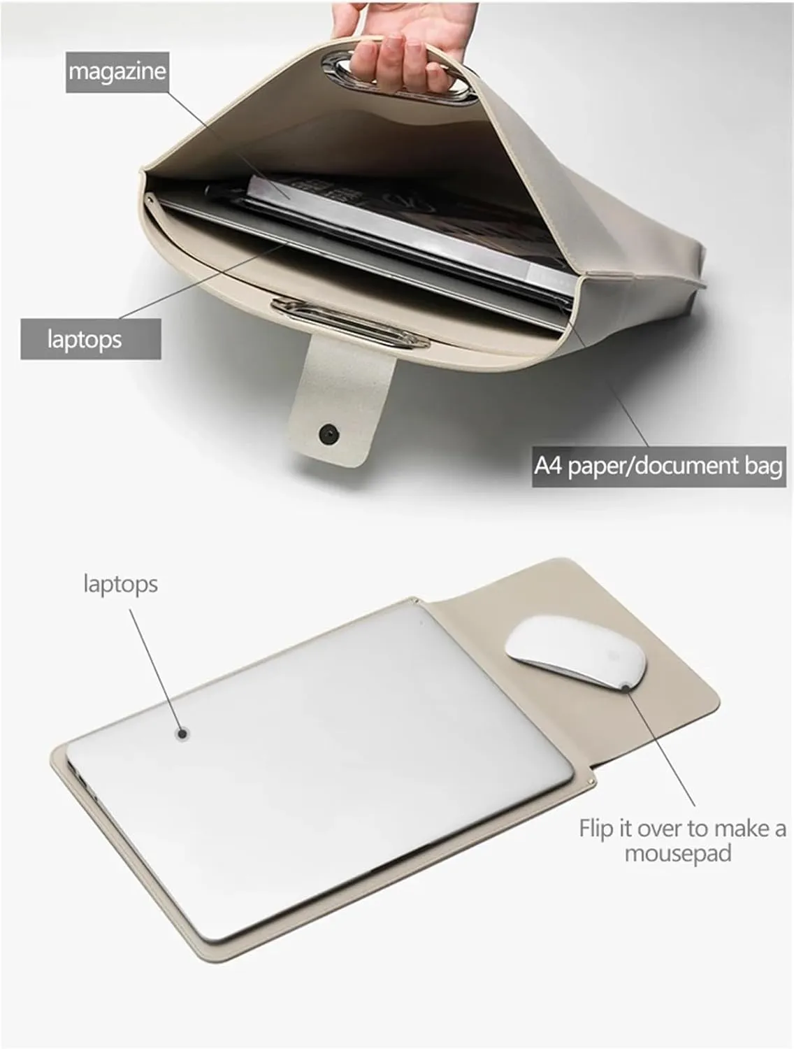 Women's Laptop Bag Leather Work Tote Bag Laptop Bag Waterproof Business Office Professional Large-capacity Work Commute Bag