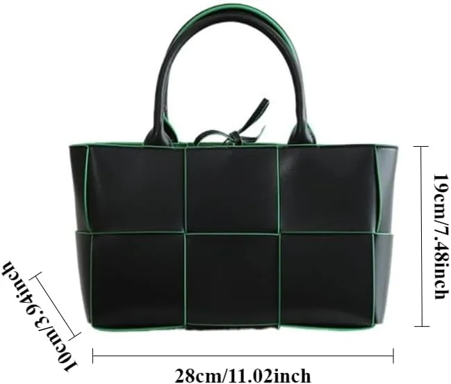 Women's Leather Woven Large Capacity Totes Handbag Commuting Hand Carry Shoulder Crossbody Bag Pillow Bag Versatile Hobo