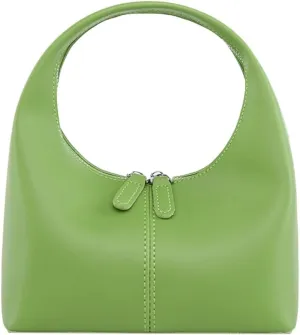 Women's PU Leather Mini Top Handbag Dumpling Clutch Small Solid Color Totes Trendy Zipper Purse Y2k Satchel
