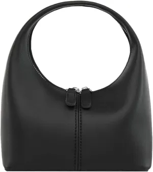 Women's PU Leather Mini Top Handbag Dumpling Clutch Small Solid Color Totes Trendy Zipper Purse Y2k Satchel