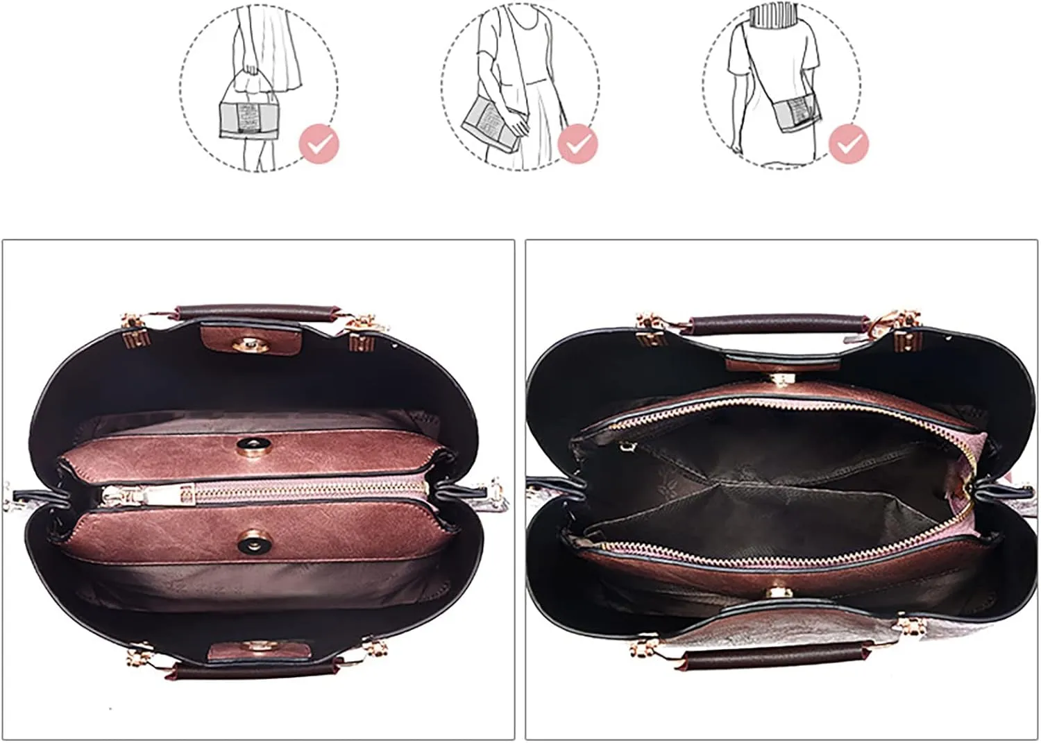 Womens Shoulder Shopping Handbags Designer Satchel Handbags Top-Handle Purses with Strap Casual Daily Bag