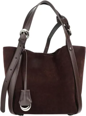 Womens Slouchy Genuine Leather Shoulder Bag Large Bucket Tote Purse Handbag Soft Nubuck Cowhide Satchels 2pcs