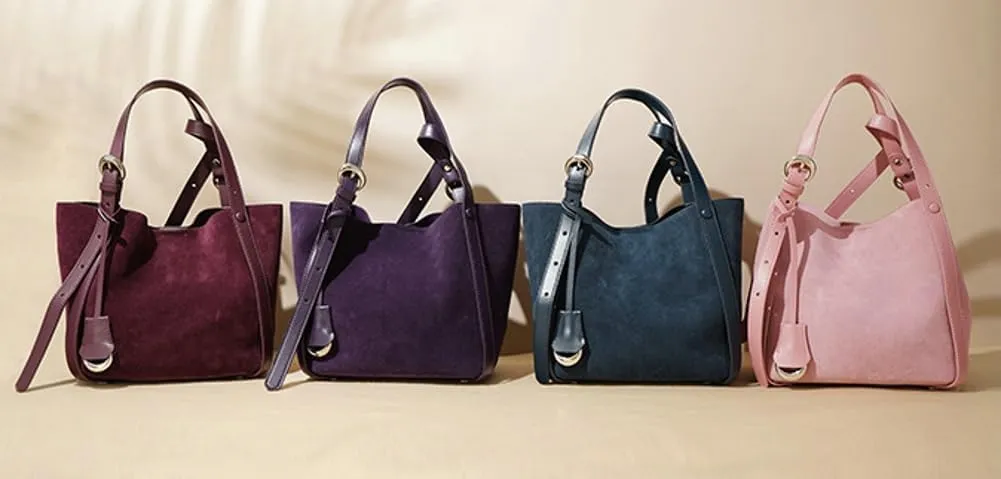 Womens Slouchy Genuine Leather Shoulder Bag Large Bucket Tote Purse Handbag Soft Nubuck Cowhide Satchels 2pcs