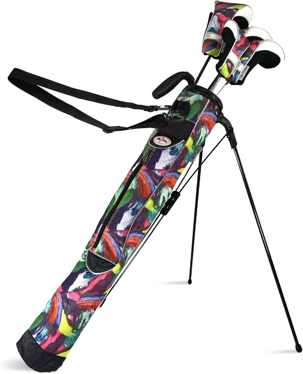 Women's Ultralight Sunday Golf Bag | Taboo Fashions Stand Bag | Range Bag, Par 3, Executive Course | Self Flexing Stand, Adjustable Strap (Floral)