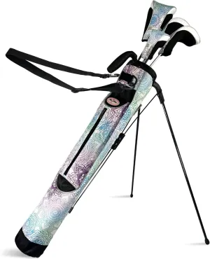 Women's Ultralight Sunday Golf Bag | Taboo Fashions Stand Bag | Range Bag, Par 3, Executive Course | Self Flexing Stand, Adjustable Strap (Mandala)