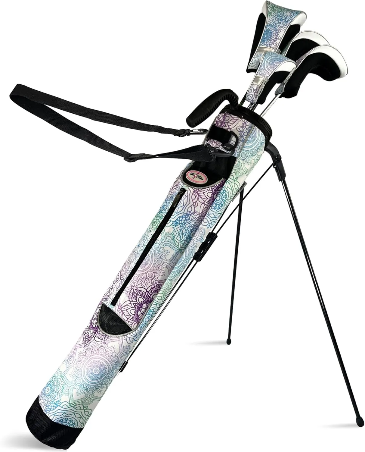 Women's Ultralight Sunday Golf Bag | Taboo Fashions Stand Bag | Range Bag, Par 3, Executive Course | Self Flexing Stand, Adjustable Strap (Mandala)