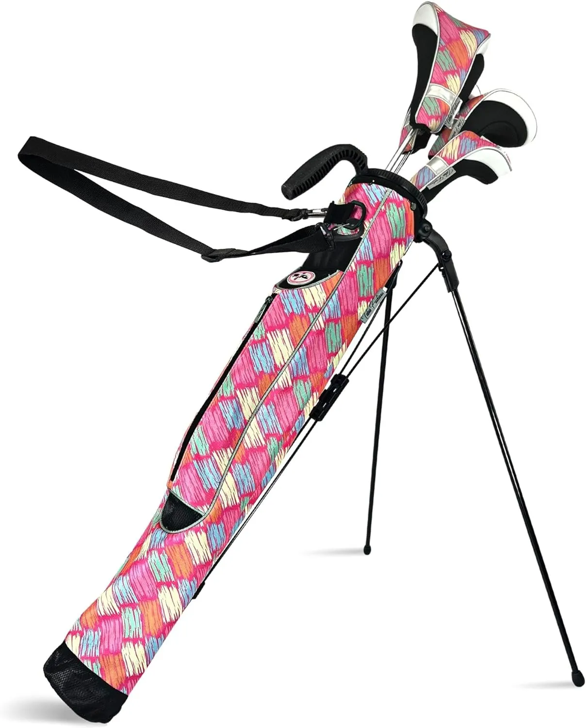 Women's Ultralight Sunday Golf Bag | Taboo Fashions Stand Bag | Range Bag, Par 3, Executive Course | Self Flexing Stand, Adjustable Strap (Posh)