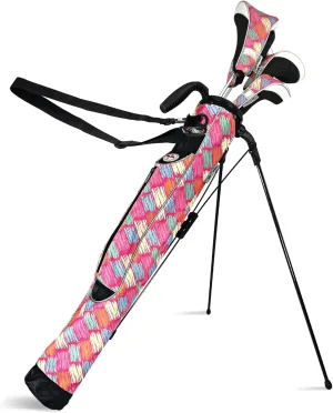 Women's Ultralight Sunday Golf Bag | Taboo Fashions Stand Bag | Range Bag, Par 3, Executive Course | Self Flexing Stand, Adjustable Strap (Posh)