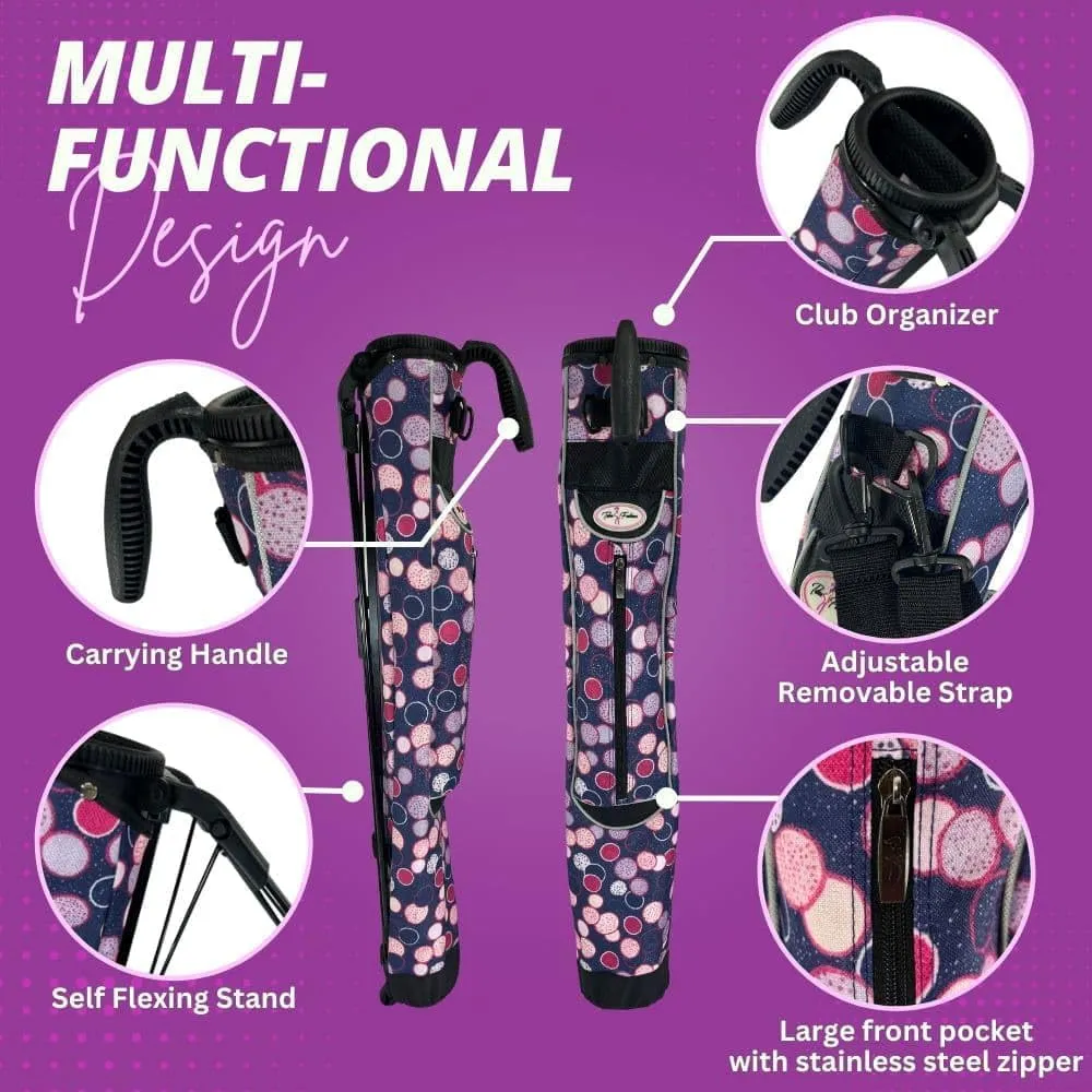 Women's Ultralight Sunday Golf Bag | Taboo Fashions Stand Bag | Range Bag, Par 3, Executive Course | Self Flexing Stand, Adjustable Strap