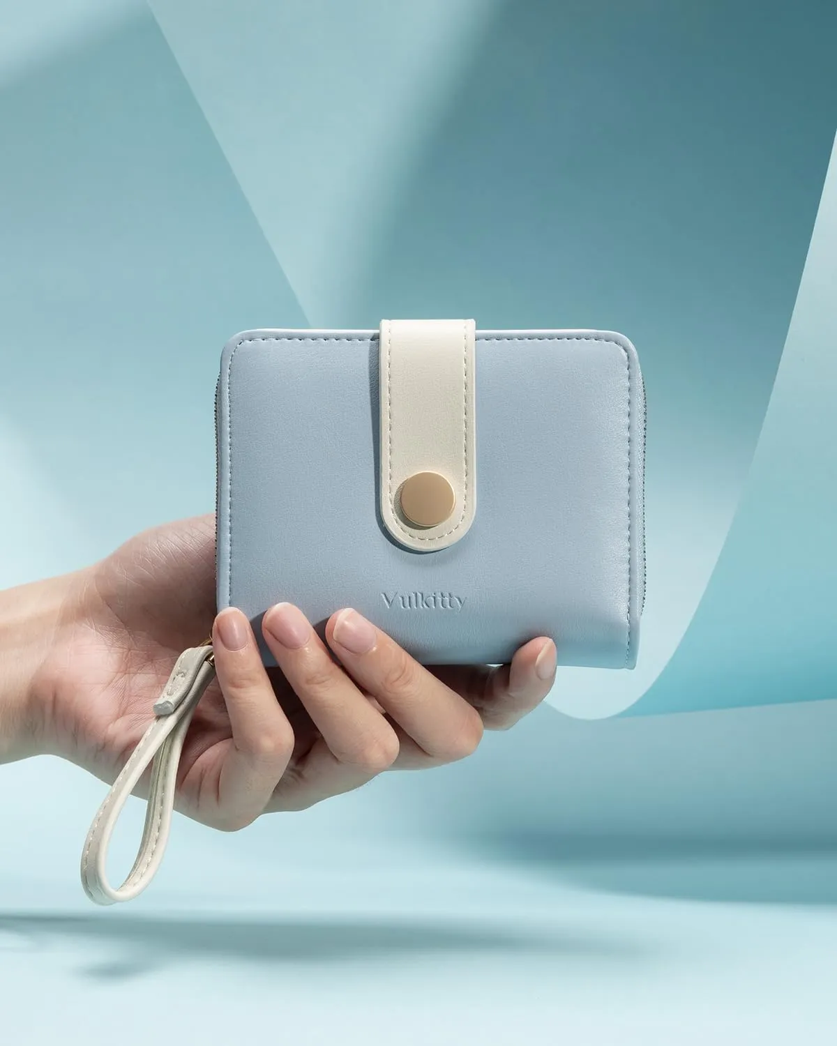 Women's Wallet Slim Leather Bifold Card Wallet for Women Small Compact Women's Purse Credit Card Holder with ID Window, Coins Zipper Pocket and Lanyard