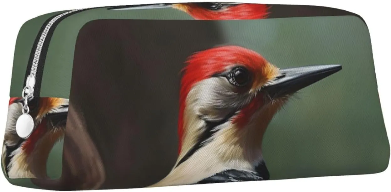 Woodpecker Makeup Bag for Women Men Travel Toiletry Bag Aesthetic Purse Pouch Large Pencil Case