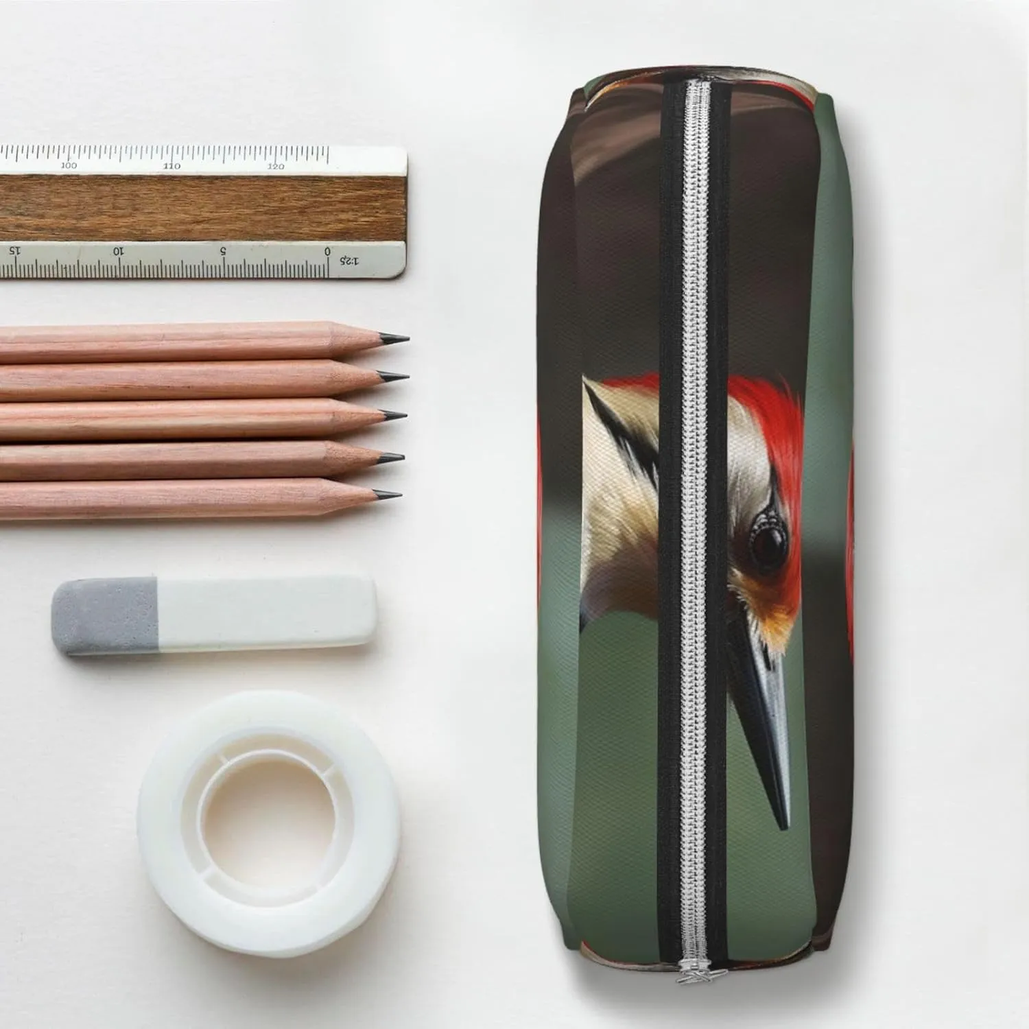 Woodpecker Makeup Bag for Women Men Travel Toiletry Bag Aesthetic Purse Pouch Large Pencil Case