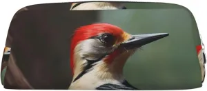 Woodpecker Makeup Bag for Women Men Travel Toiletry Bag Aesthetic Purse Pouch Large Pencil Case