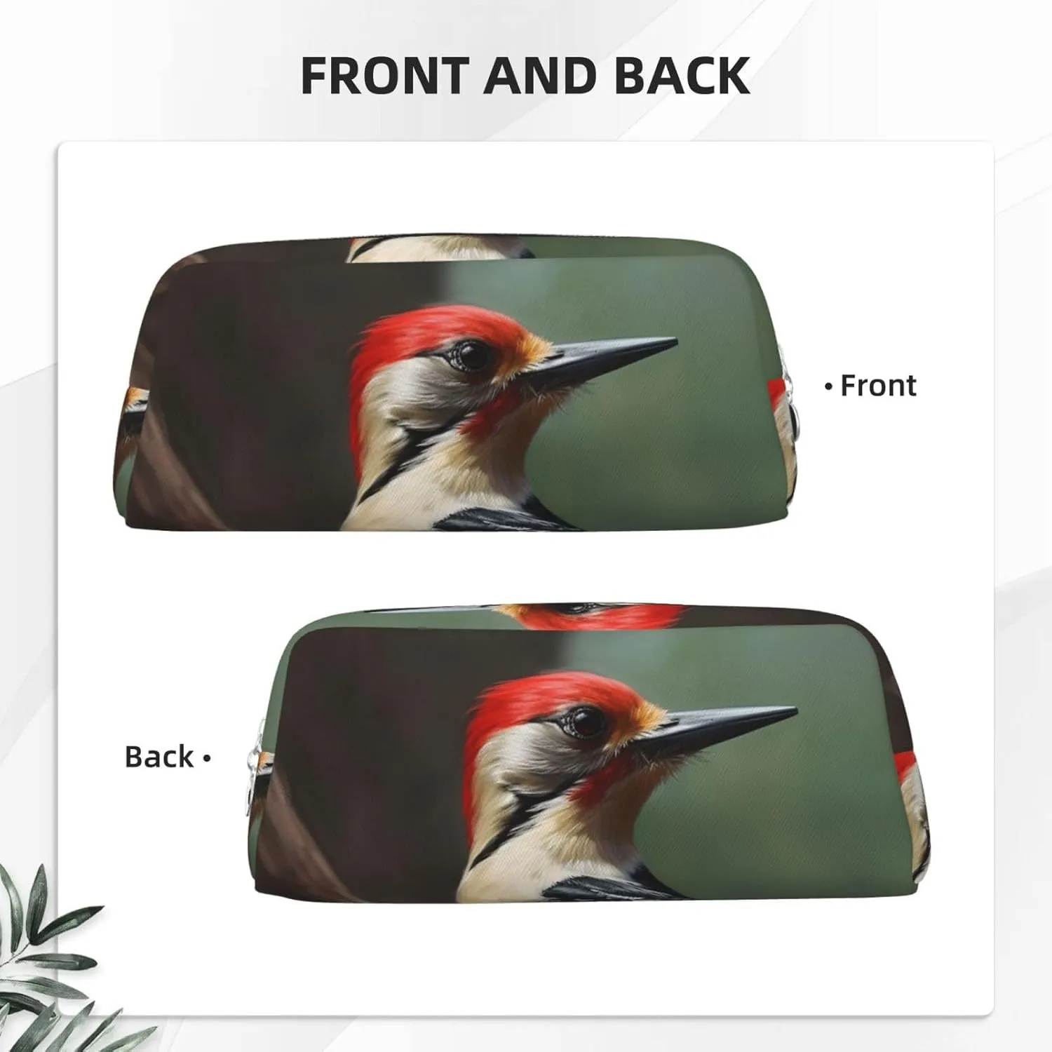 Woodpecker Makeup Bag for Women Men Travel Toiletry Bag Aesthetic Purse Pouch Large Pencil Case