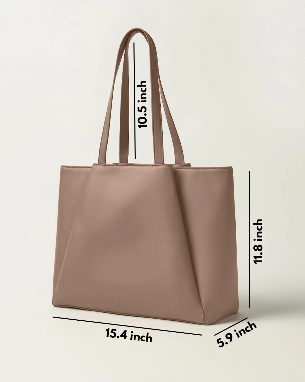 Work Tote Bags for Women 15.6 Inch - Laptop Tote Bag with Zip Compartments - Large PU Leather Office Purse Computer Briefcase