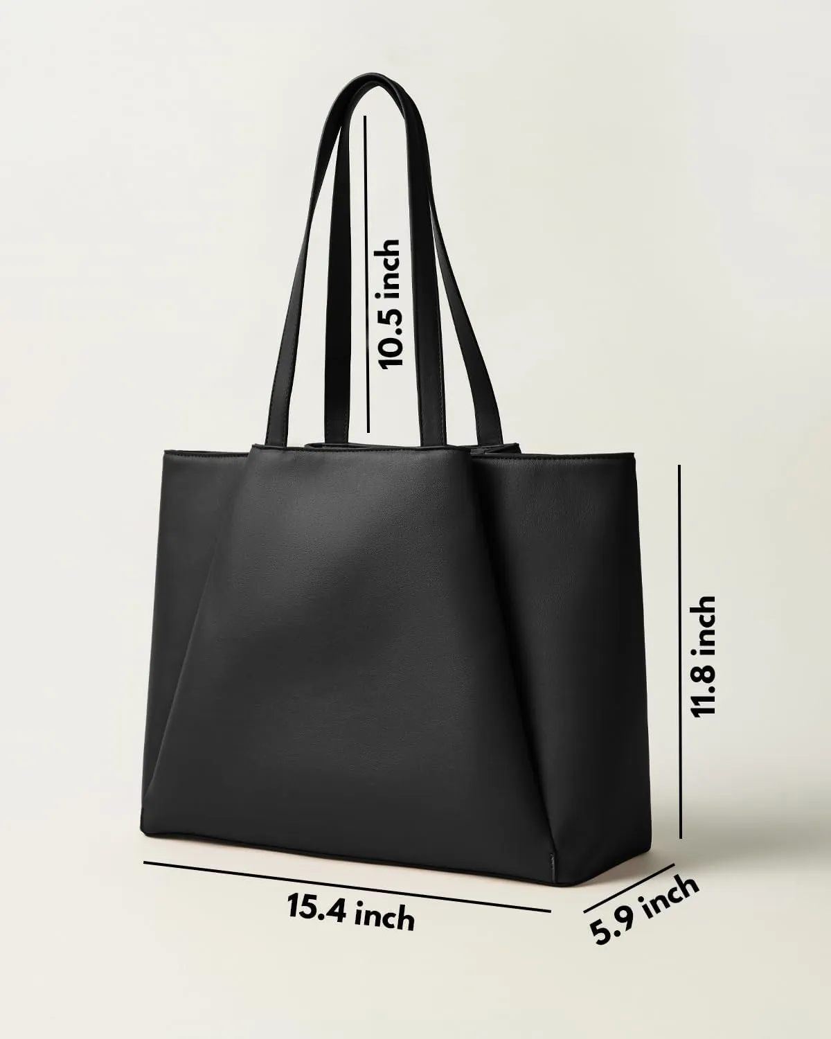 Work Tote Bags for Women 15.6 Inch - Laptop Tote Bag with Zip Compartments - Large PU Leather Office Purse Computer Briefcase
