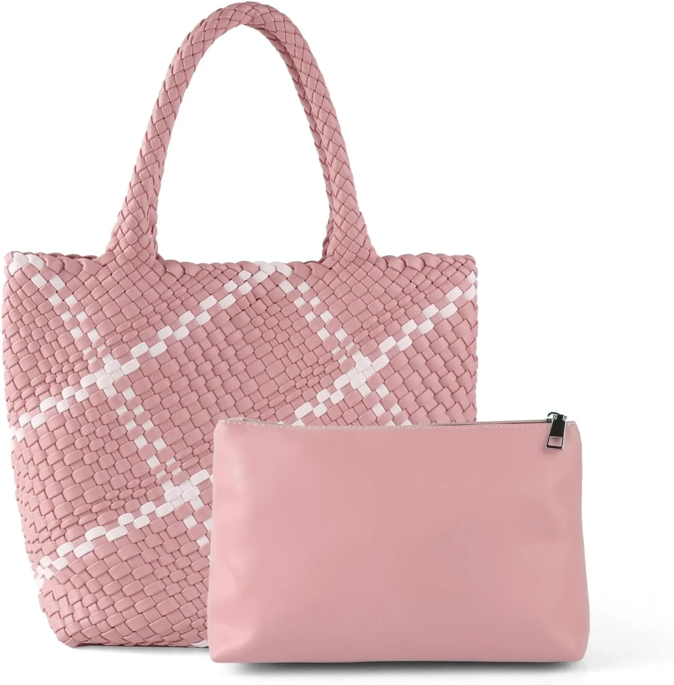 Woven Handbag for Women Top Handle Shoulder Bag Vegan Leather Shopper Bag Large Travel Totes Summer Beach Tote Bags