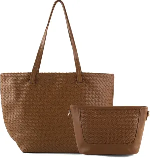 Woven Tote Bag Womens Purse Vegan Leather Shoulder Handbags Fashion Summer Beach Totes Bags