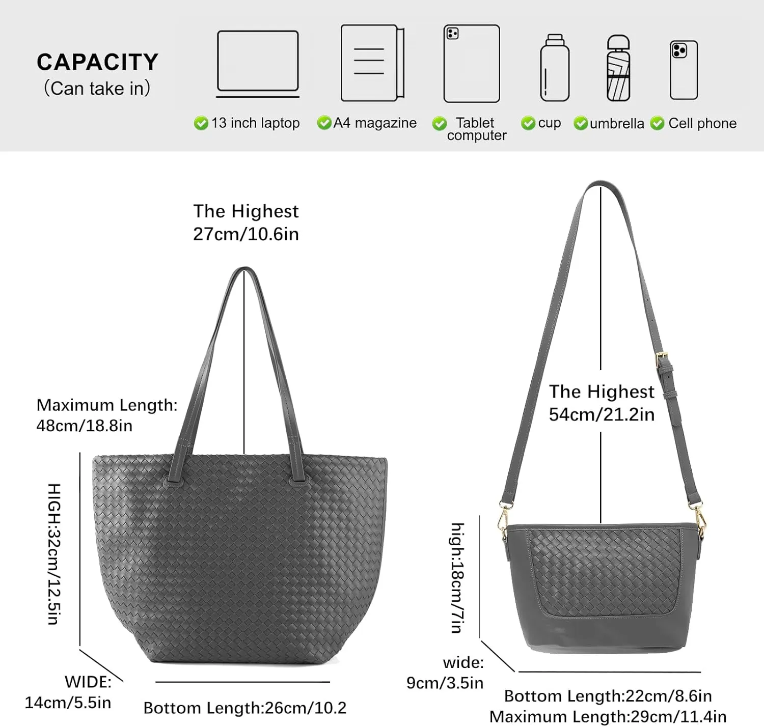 Woven Tote Bag Womens Purse Vegan Leather Shoulder Handbags Fashion Summer Beach Totes Bags