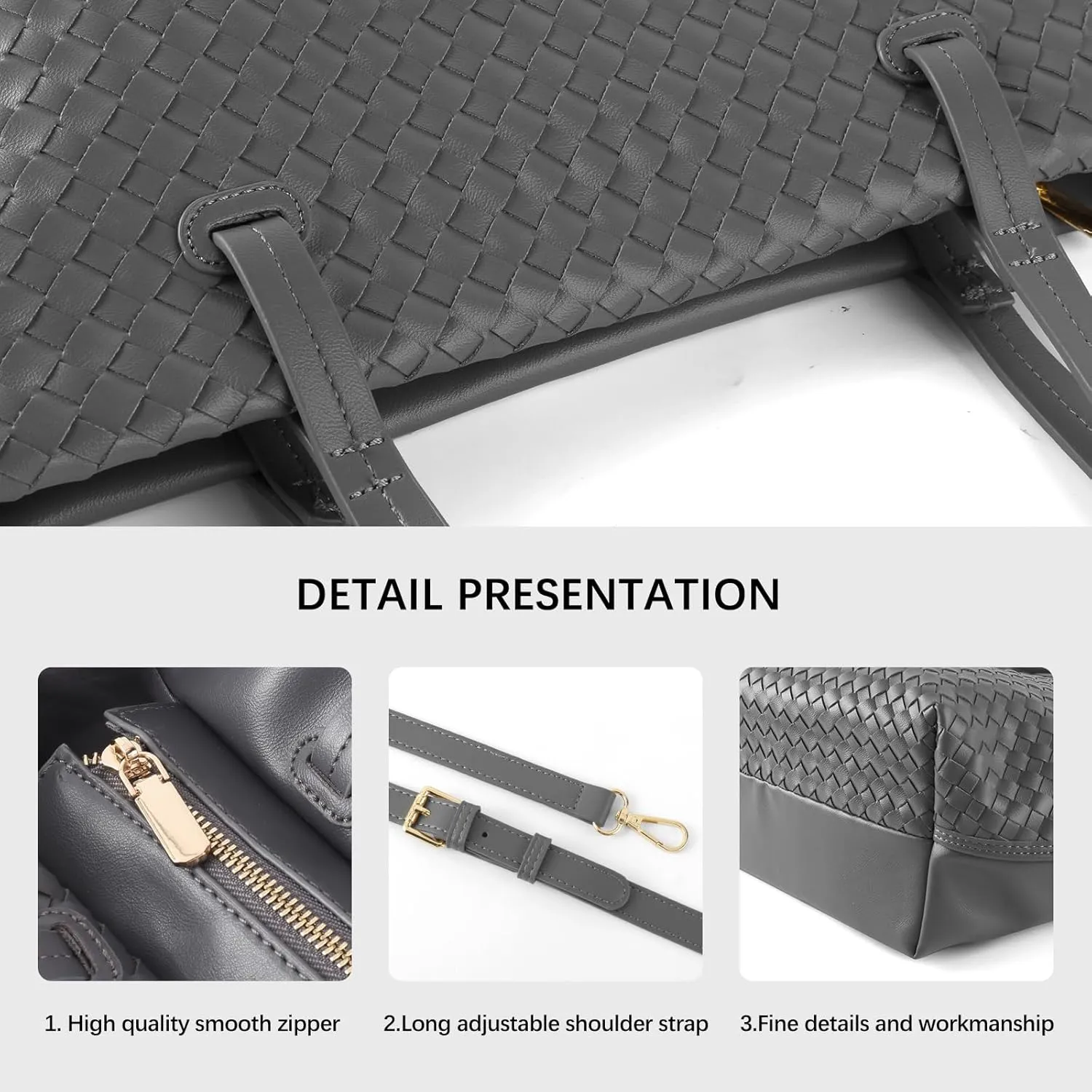 Woven Tote Bag Womens Purse Vegan Leather Shoulder Handbags Fashion Summer Beach Totes Bags