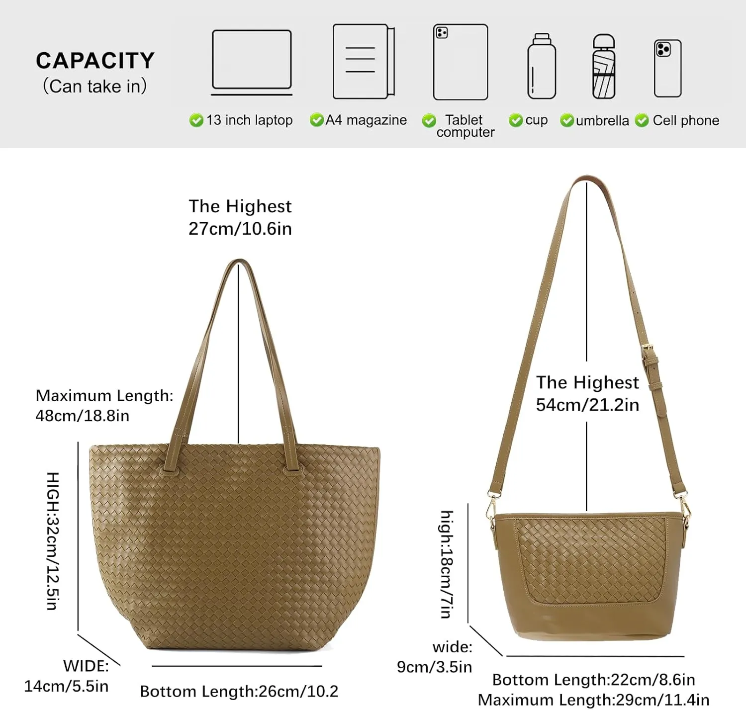 Woven Tote Bag Womens Purse Vegan Leather Shoulder Handbags Fashion Summer Beach Totes Bags